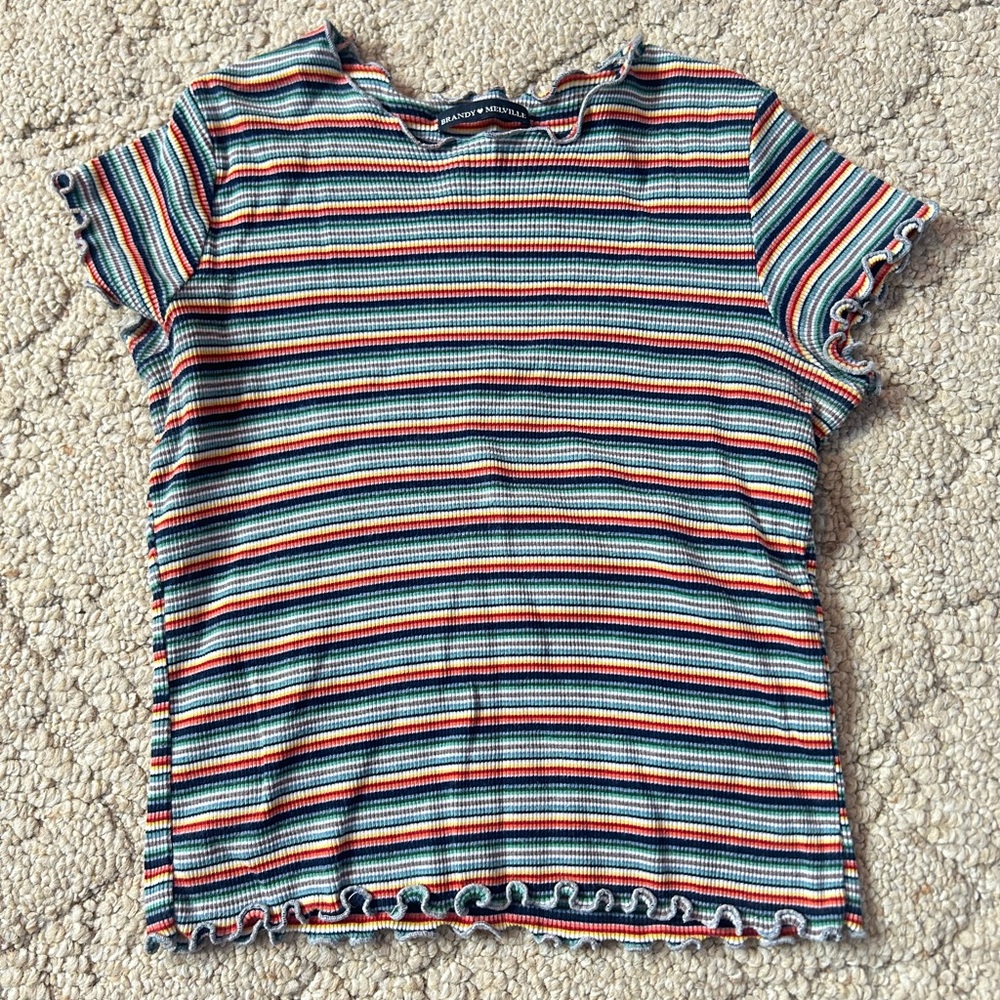 Brandy Melville Striped Crop Tee